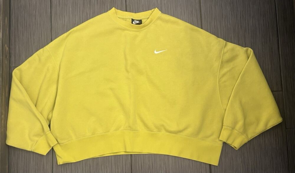 Nike Trend Fleece Crewneck Sweatshirt Neon Lime Green Women’s Large Oversized
